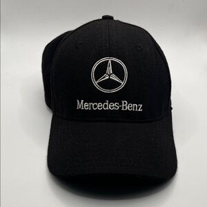 Vintage Genuine Mercedes Benz Hat Cap Leather Strapback 6 Panel Rare USA Made